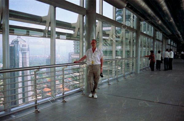 Photographer on Sky Bridge of Petronas Towers, Kuala Lumpur